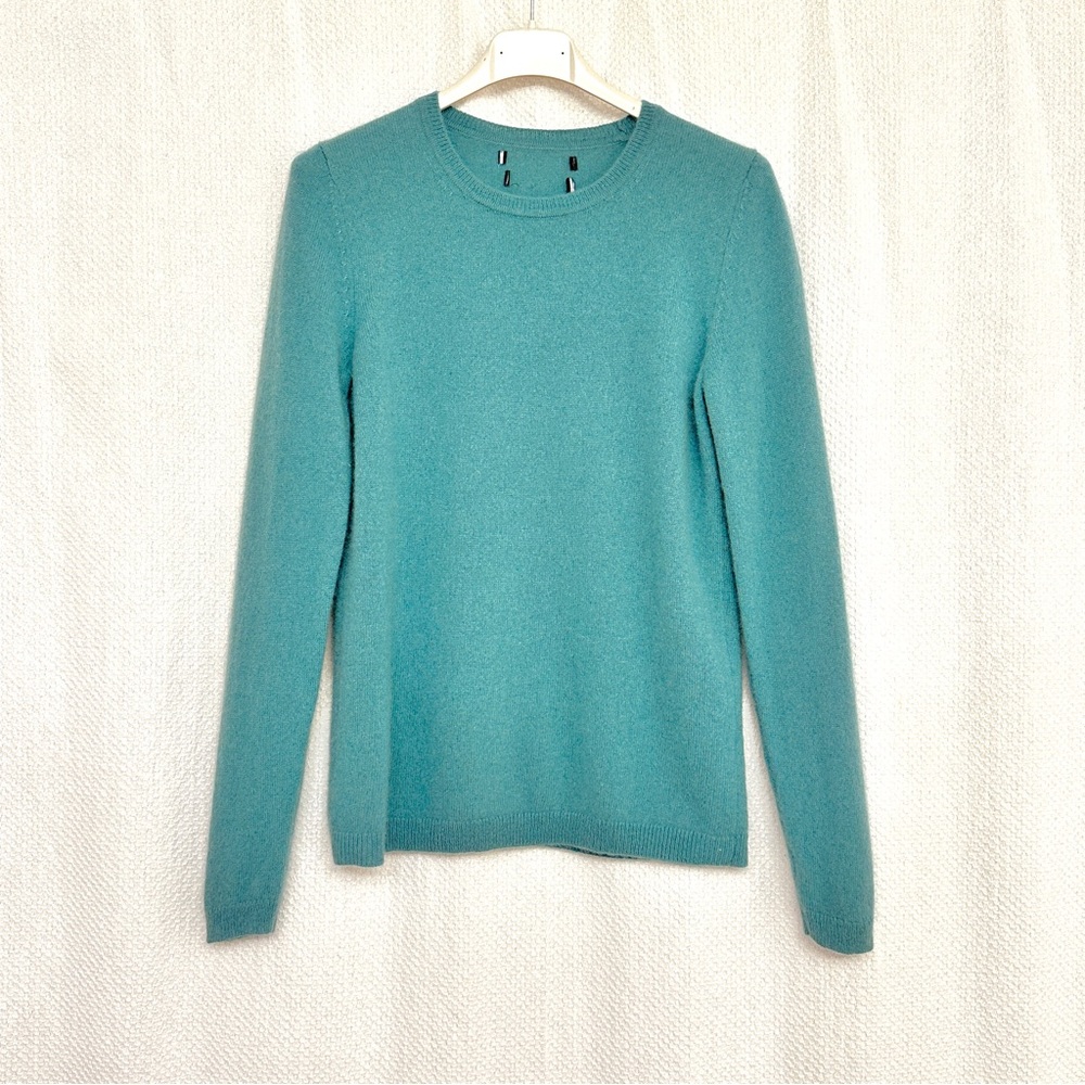 100% Cashmere Teal Crew Neck Sweater